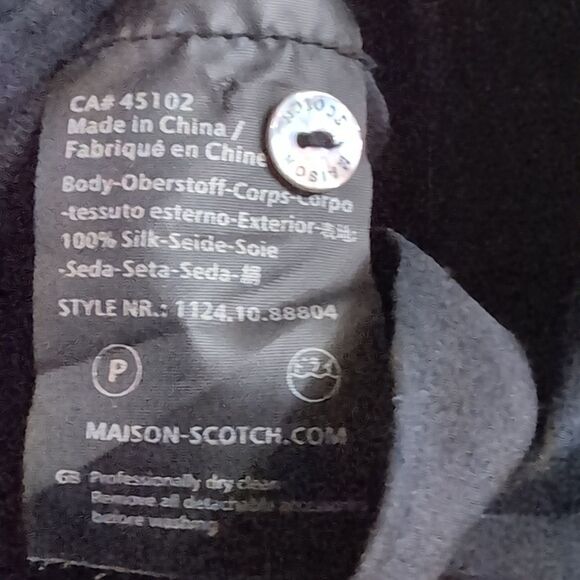 Maison Scotch black 100% silk elegant mini tux shift dress size s or xs - Picture 10 of 14